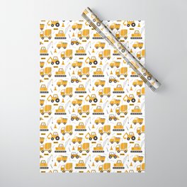 Construction Trucks Wrapping Paper