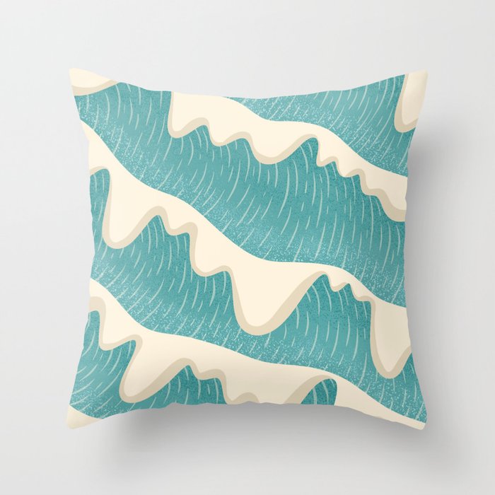 Rolling Waves Throw Pillow