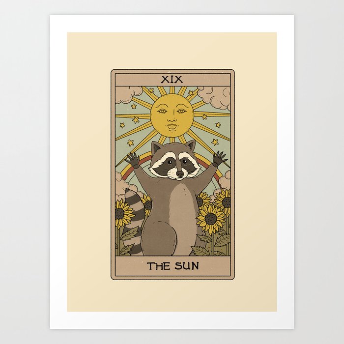 The Sun - Raccoons Tarot Art Print