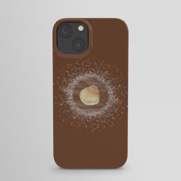 Watercolor Seashell and Sand on Dark Brown iPhone Case