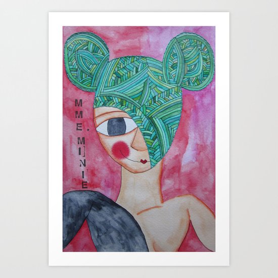 Green Minnie Art Print