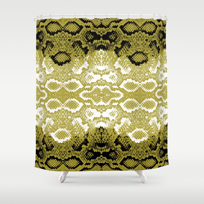 Snake Skin Scales Texture Seamless Pattern Black Yellow Gold