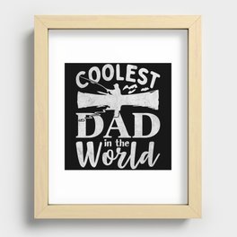 Coolest dad in the world fishing retro Fathers day Recessed Framed Print