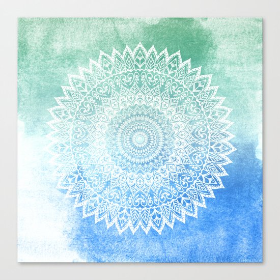OCEAN PASSION LEAVES MANDALA Canvas Print