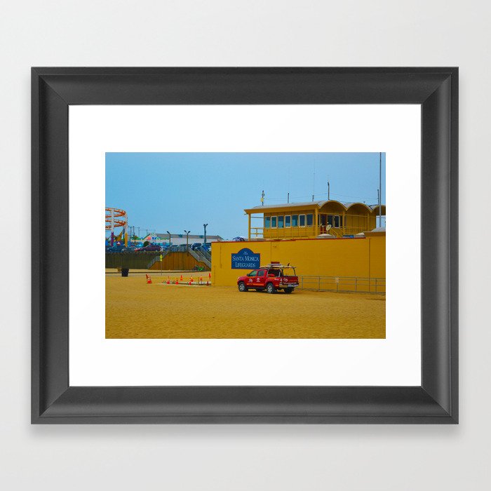 Santa Monica Lifeguards Framed Art Print