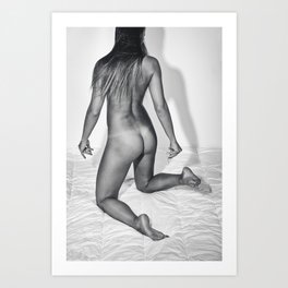 Photography Nude woman in vintage black and white look #C9105 Art Print