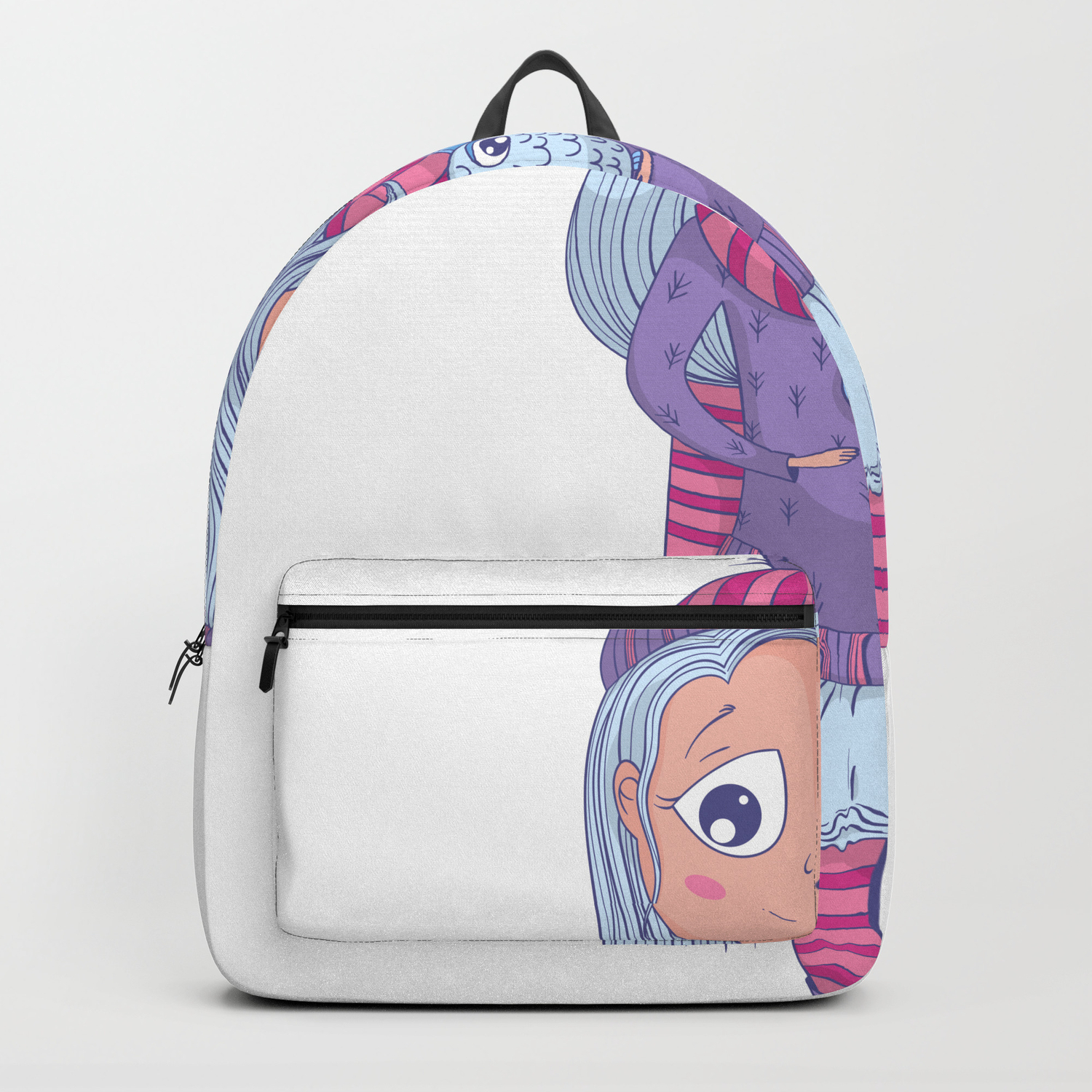 Cute Anime Girl In Tutu And Winter Clothes With Owl Cartoon Character Backpack By Kateja2 Society6