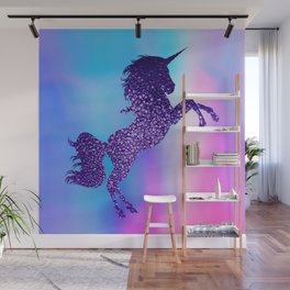 Purple Sparkly Unicorn Wall Mural