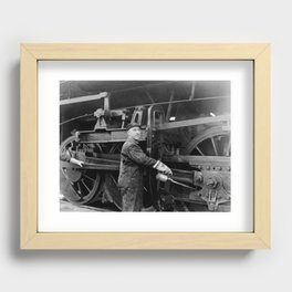 Locomotive Engineer With Oil Can - Circa 1923 Recessed Framed Print