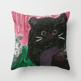Cat and mouse Throw Pillow