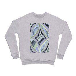 Limited Palette abstract, honeydew, lilac, sky blue, black and white Crewneck Sweatshirt