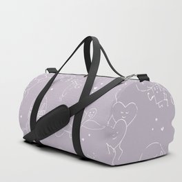Affirmation Characters Pattern - Purple Duffle Bag