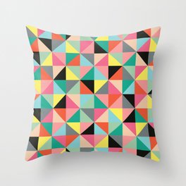 Pale Shade Multicolor Geometric Triangles Pattern Throw Pillow