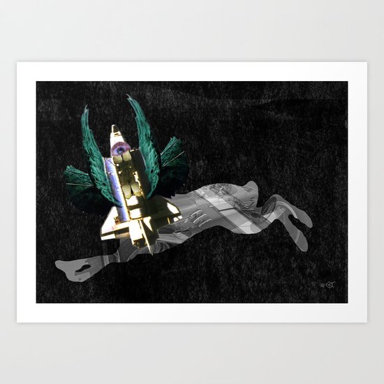 ShuttleHareHead Art Print