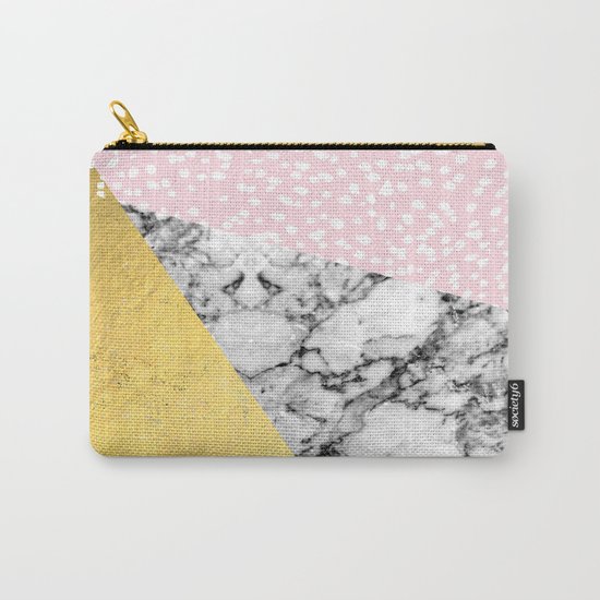 Trini - abstract painting texture gold pastel pink marble trendy hipster minimal art design bklyn Carry-All Pouch