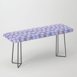 Modern Abstract Bubble Dance Pink And Blue Dots Bench