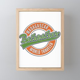 Madagascar backpacker world traveler logo Framed Mini Art Print