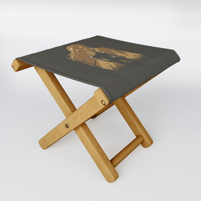 Warrior With Silhouette Folding Stool
