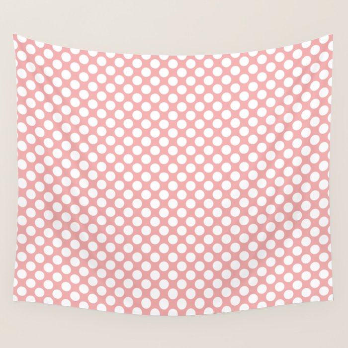 Large White Spots on Blush Pink Wall Tapestry by Honor and obey Society6