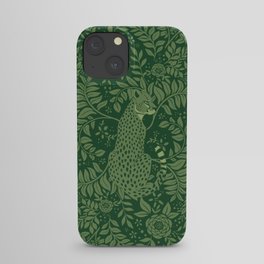 Spring Cheetah Pattern - Forest Green iPhone Case