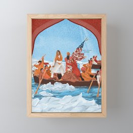 Immigrants Crossing Delaware River Framed Mini Art Print