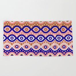 Garnished Eyes – Blue & Pink Beach Towel