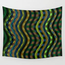 Green Wave Abstract Pattern Wall Tapestry