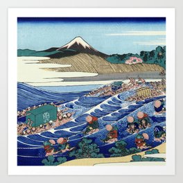 Hokusai -36 views of the Fuji 45 The Fuji from Kanaya on the Tokaido Art Print