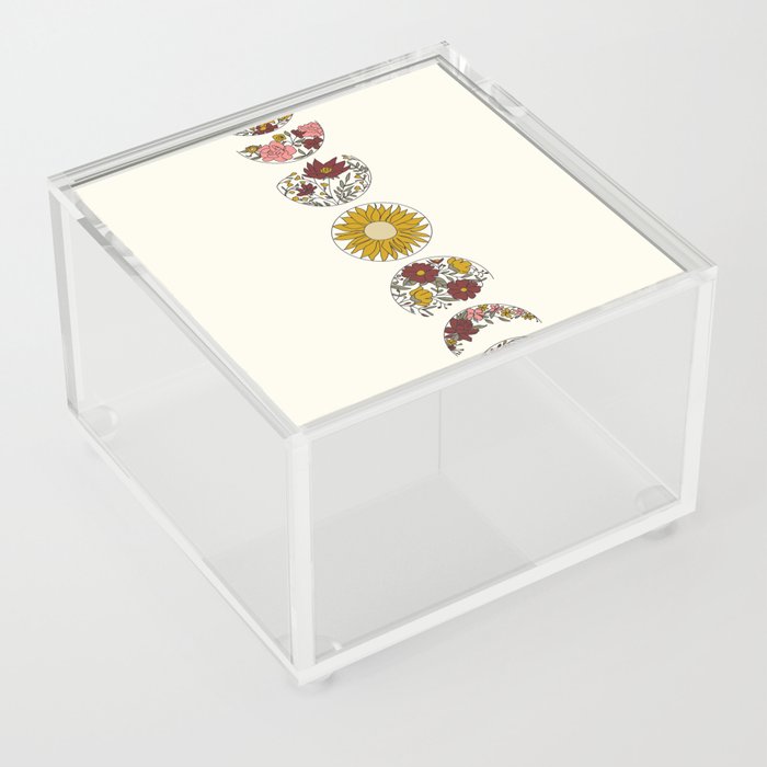 Floral Phases of the Moon Acrylic Box