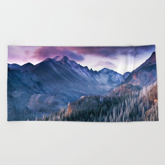 Rocky Mountains Beach Towel