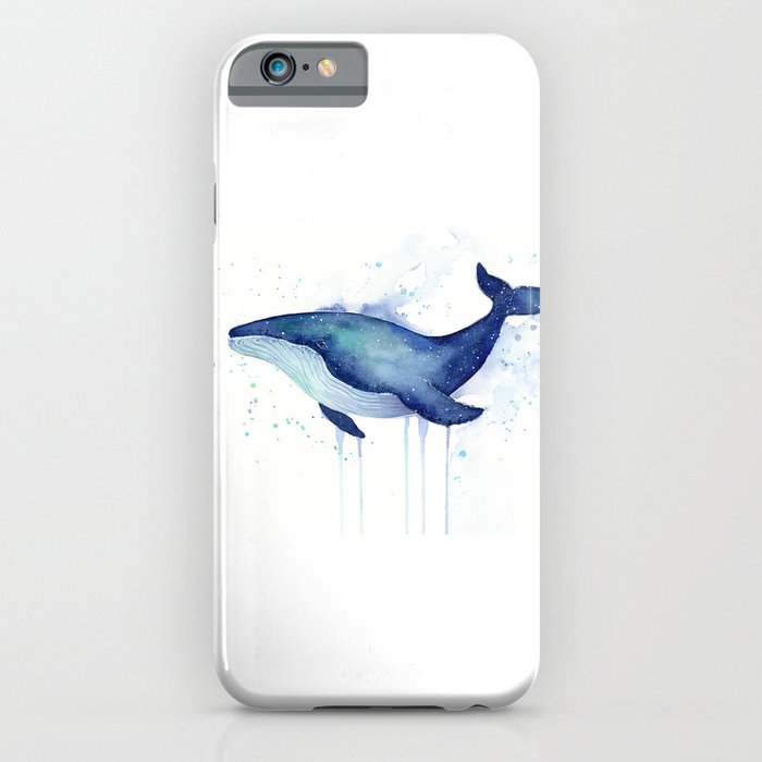 Whale Galaxy Watercolor iPhone Case
