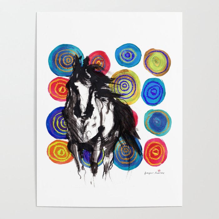 Wild horse with the rings Poster