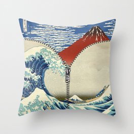 Mt. Fuji and the Wave Throw Pillow