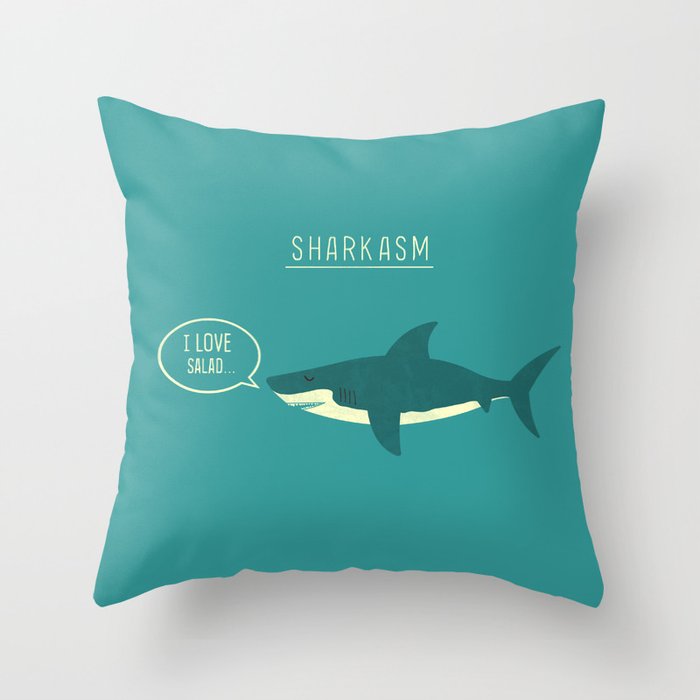 Sharkasm Throw Pillow