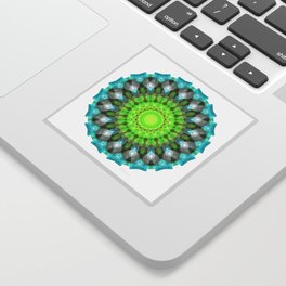 Life Force - Blue Green Gray Mandala Art Sticker