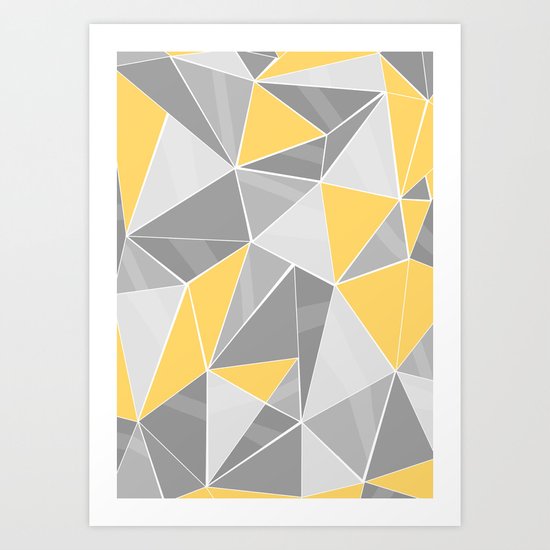 Pattern, grey - yellow Art Print