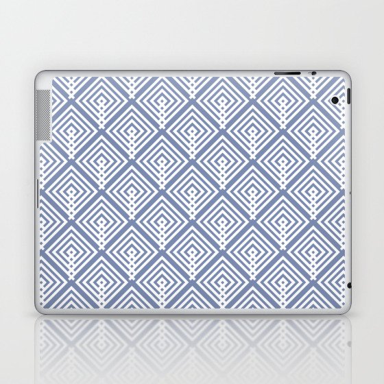 Blue Square Pattern Laptop & iPad Skin