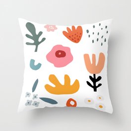 abstract botanical shapes Throw Pillow