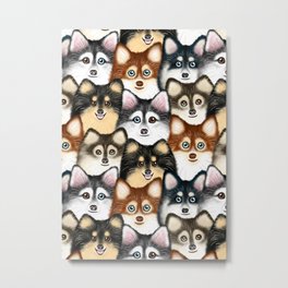 Pomsky Pattern Metal Print | Doggy, Illucalliart, Pomsky, Mixed Breed, Breed, Dogs, Mix, Puppy, Cute, Spitz 