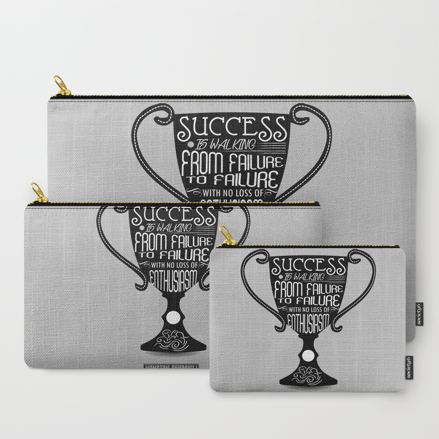 Success Is Walking From Failure Winston Churchill Inspirational Quotes Carry All Pouch By Creativeideaz Society6