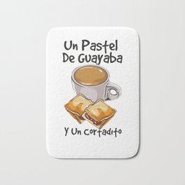Cuban Coffee Food Un Pastel De Guayaba  Bath Mat | Cuban, Espresso, Grounded, Leche, Food, Graphicdesign, Croquetas, Java, Brew, Dark 