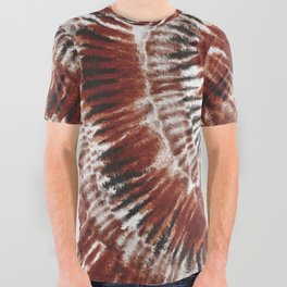 Brown Tie Dye All Over Graphic Tee