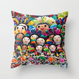 Traditional Mexican dolls Throw Pillow