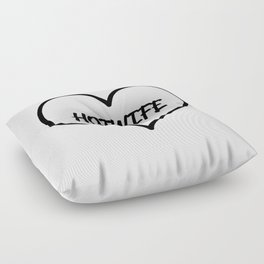 Hotwife text with love heart Floor Pillow
