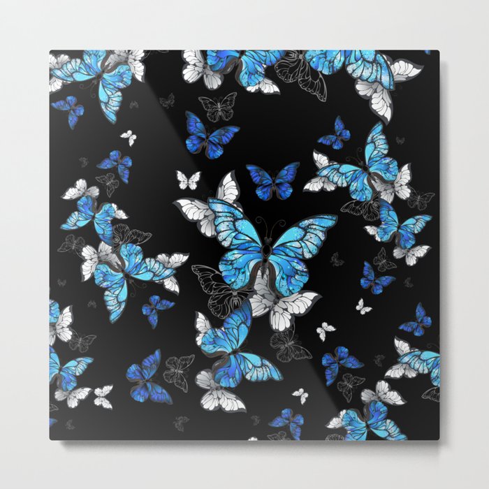Blue Butterflies Metal Print