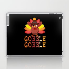 Fall Autumn Gobble Gobble Cute Turkey Thanksgiving Laptop Skin