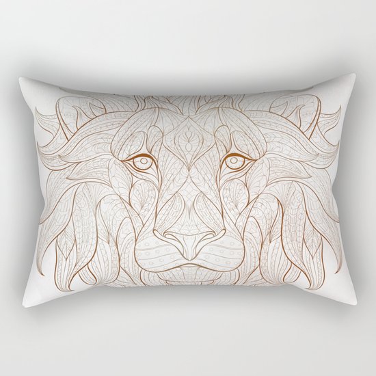 Ethnic Lion Rectangular Pillow