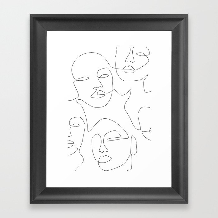 Line Community Framed Art Print