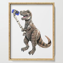 "Selfiesaurus" - T-Rex Dinosaur Selfie Serving Tray