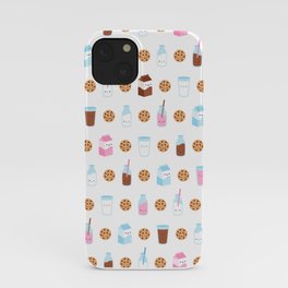 Milk and Cookies Pattern on White iPhone Case